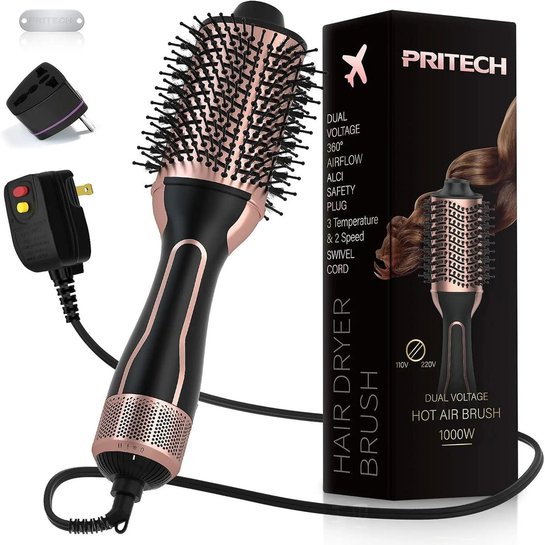 Dual Voltage Hair Dryer Brush