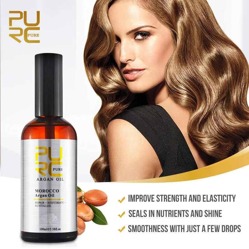 PURC Morocco Argan Oil Smoothing Soft Repair Frizz Dry Damaged Scalp Treatments Hair Care