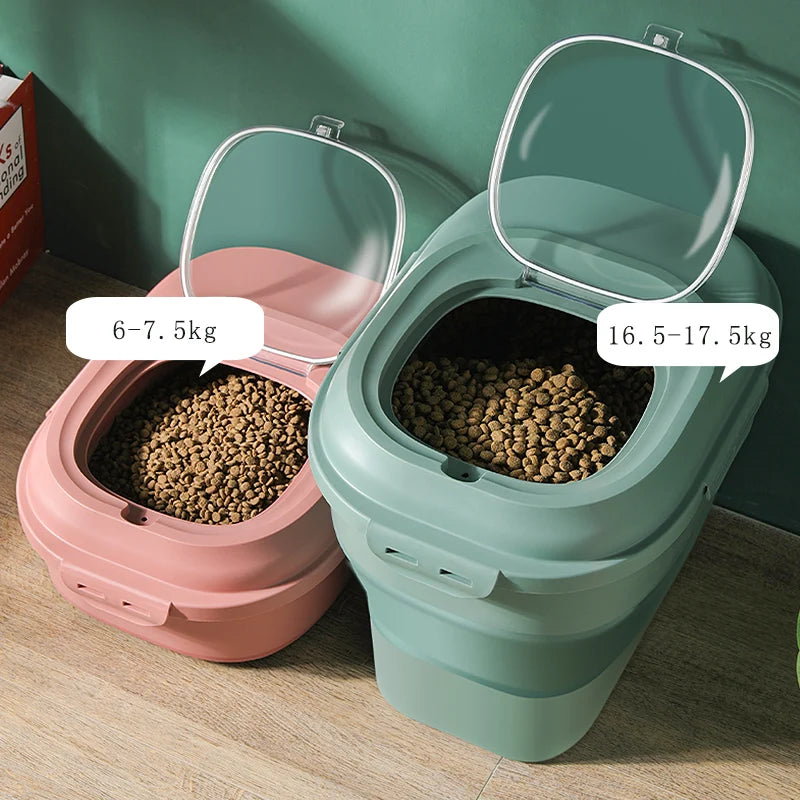 SHUANGMAO Pet Dog Food Storage Container 12.5L Dry Cat Food Box Bag