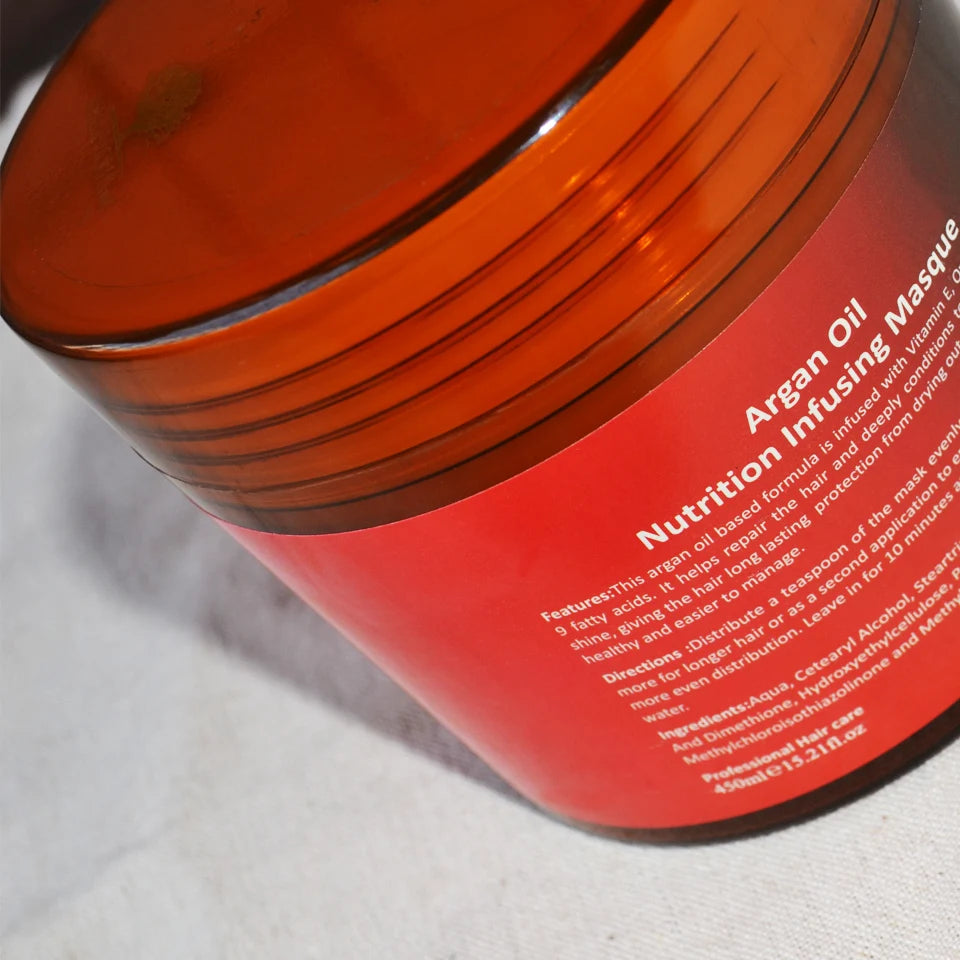 PURC Morocco Argan Oil Hair Mask Smoothing Nutrition Infusing Masque for Repairs Hair Damage 450ml