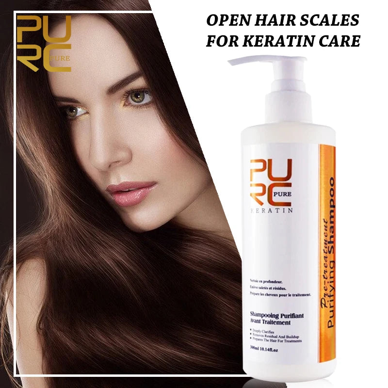 PURC Purifying Shampoo Keratin Hair Teatment Deep Cleaning 300ml Hot Sale Hair Salon Products PURE