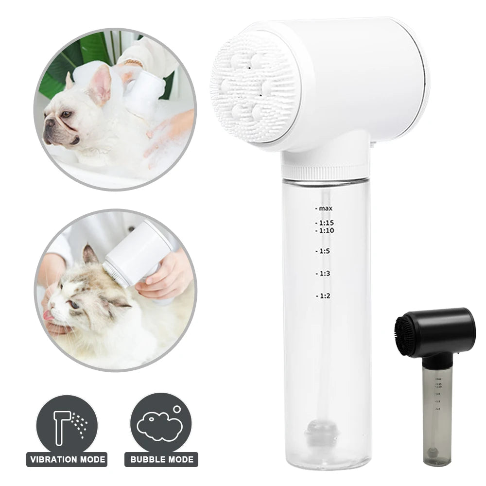 Automatic Pet Bathing Brush Soft Pet Massager Shower Tool Cleaning