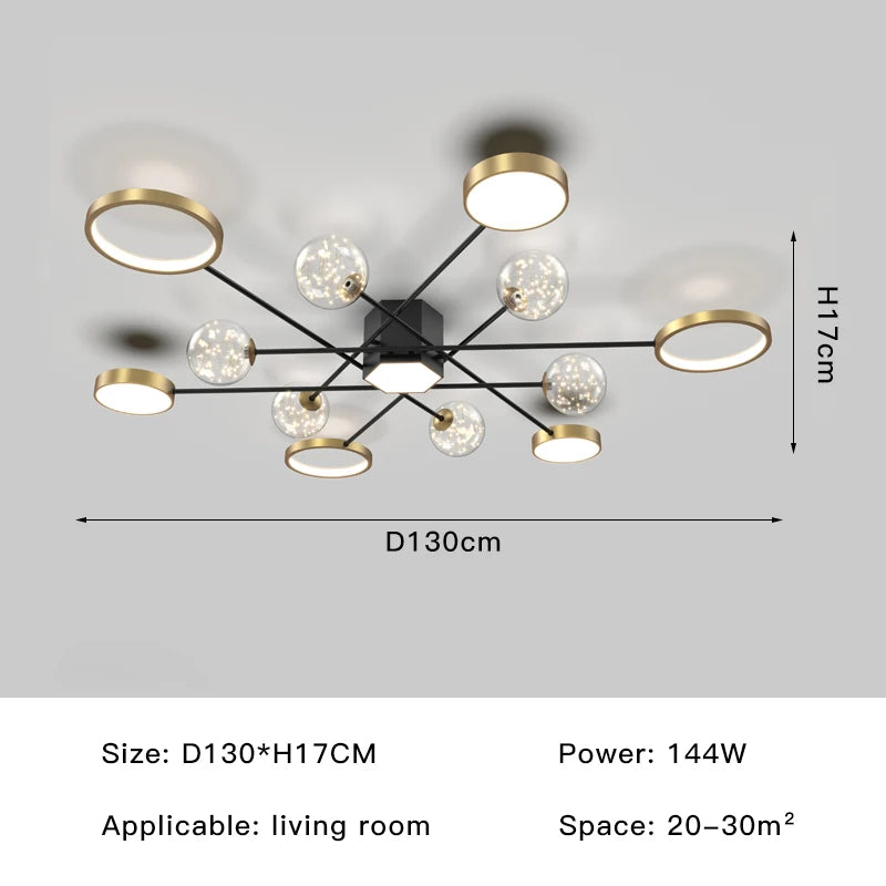 Modern Nordic Living Room Chandelier Led Smart Lights