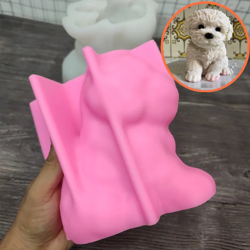 Large Dog Candle Mold Animal Teddy