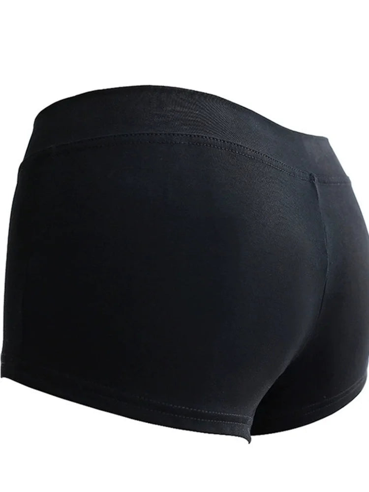 WOMENGAGA Simple Black Dance Fitness Running Ultra Short