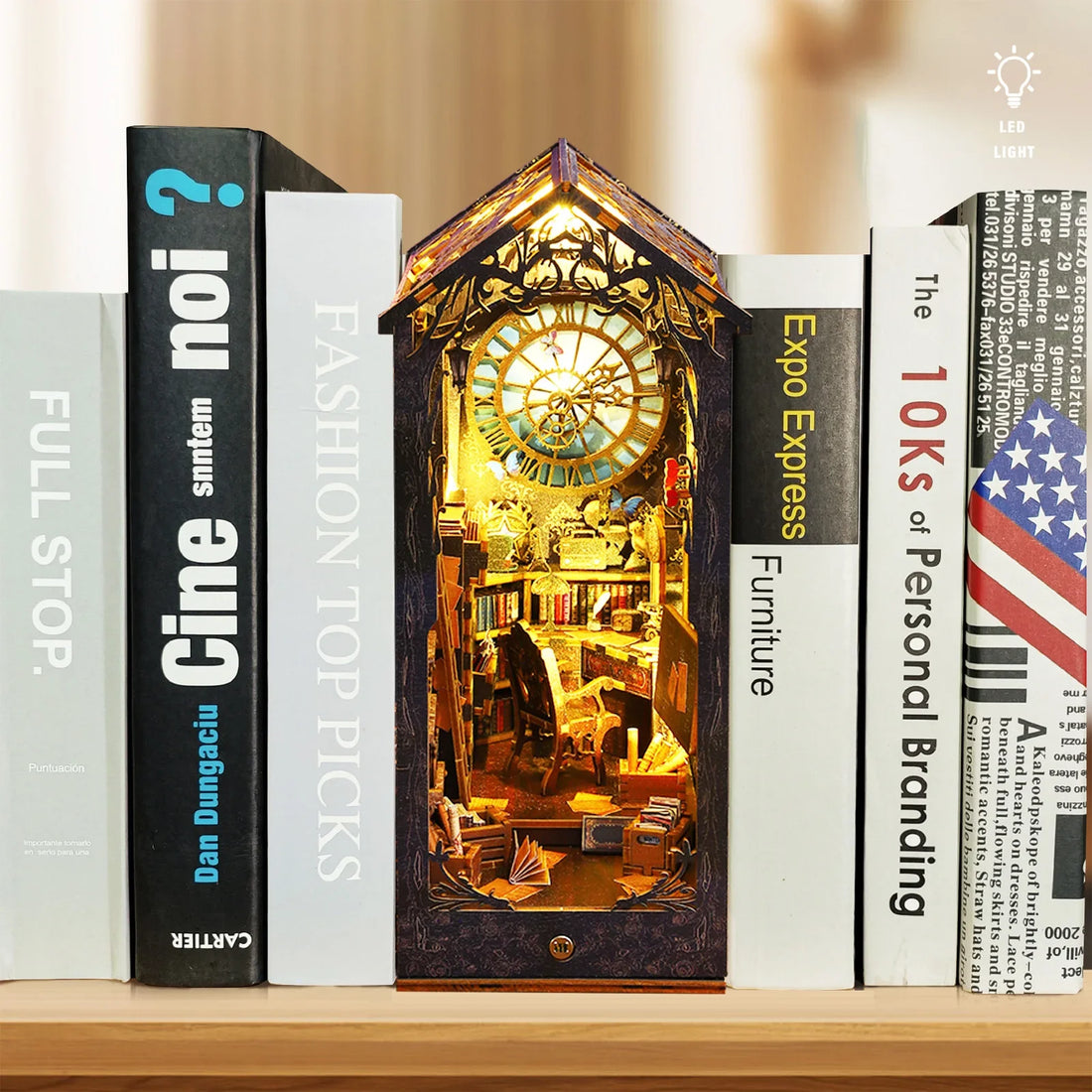 DIY Book Nook Kit 3D Wooden Puzzle Bookshelf