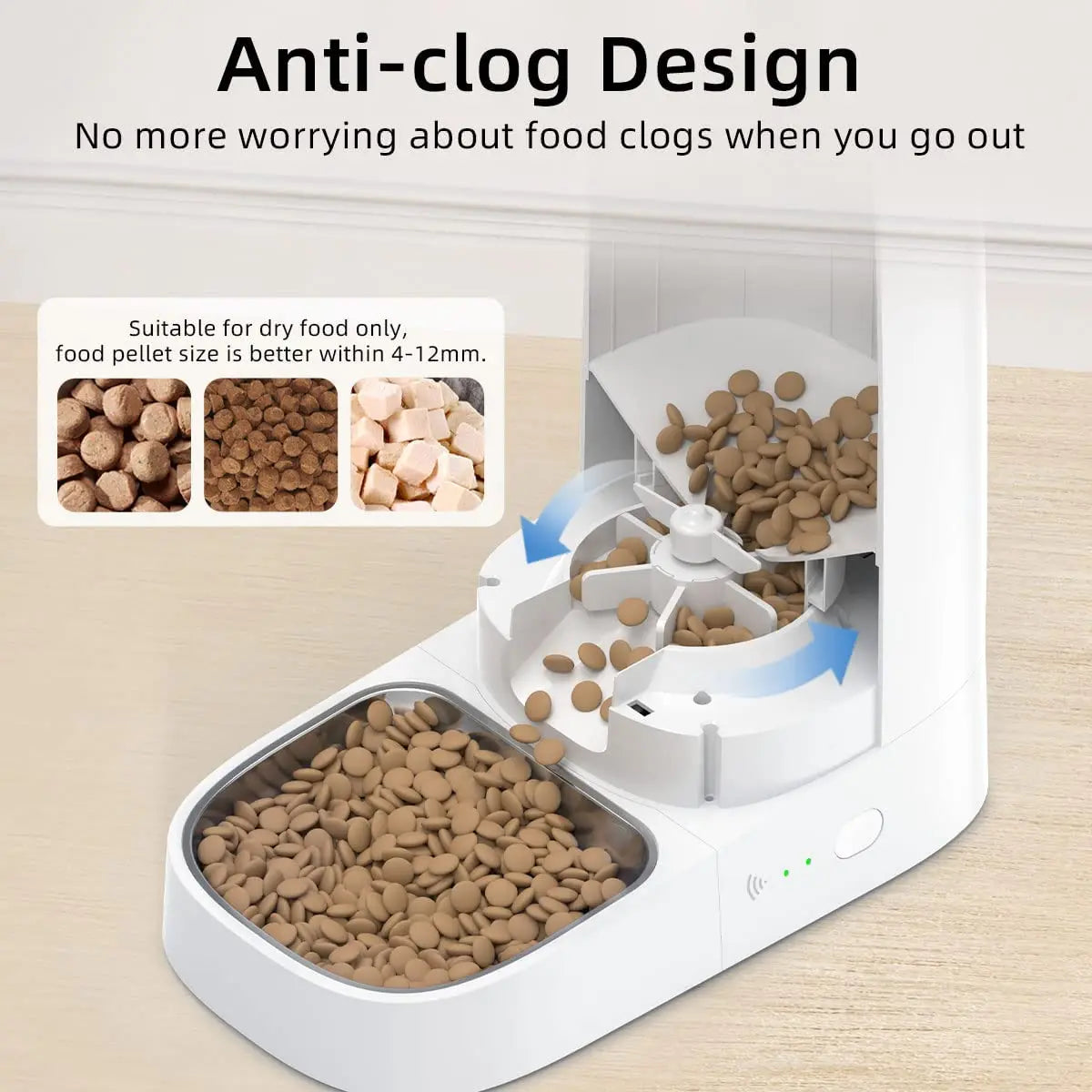 ROJECO Automatic Cat Feeder Pet Smart WiFi Cat Food Kibble Dispenser