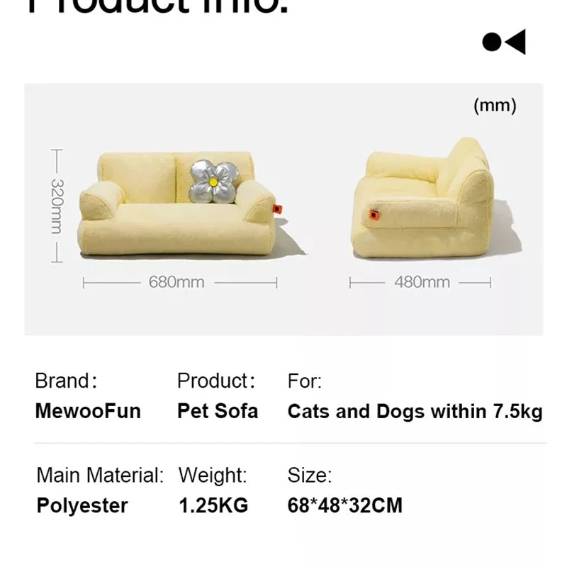 Luxury Fur Winter Pet Cat Nest Sofa Modern Puppy Small Animal Kitten