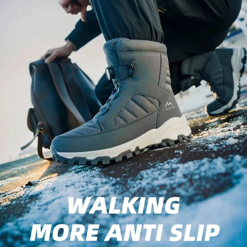 Men's Snow Boots with Thick Fleece Women Ankle Boots