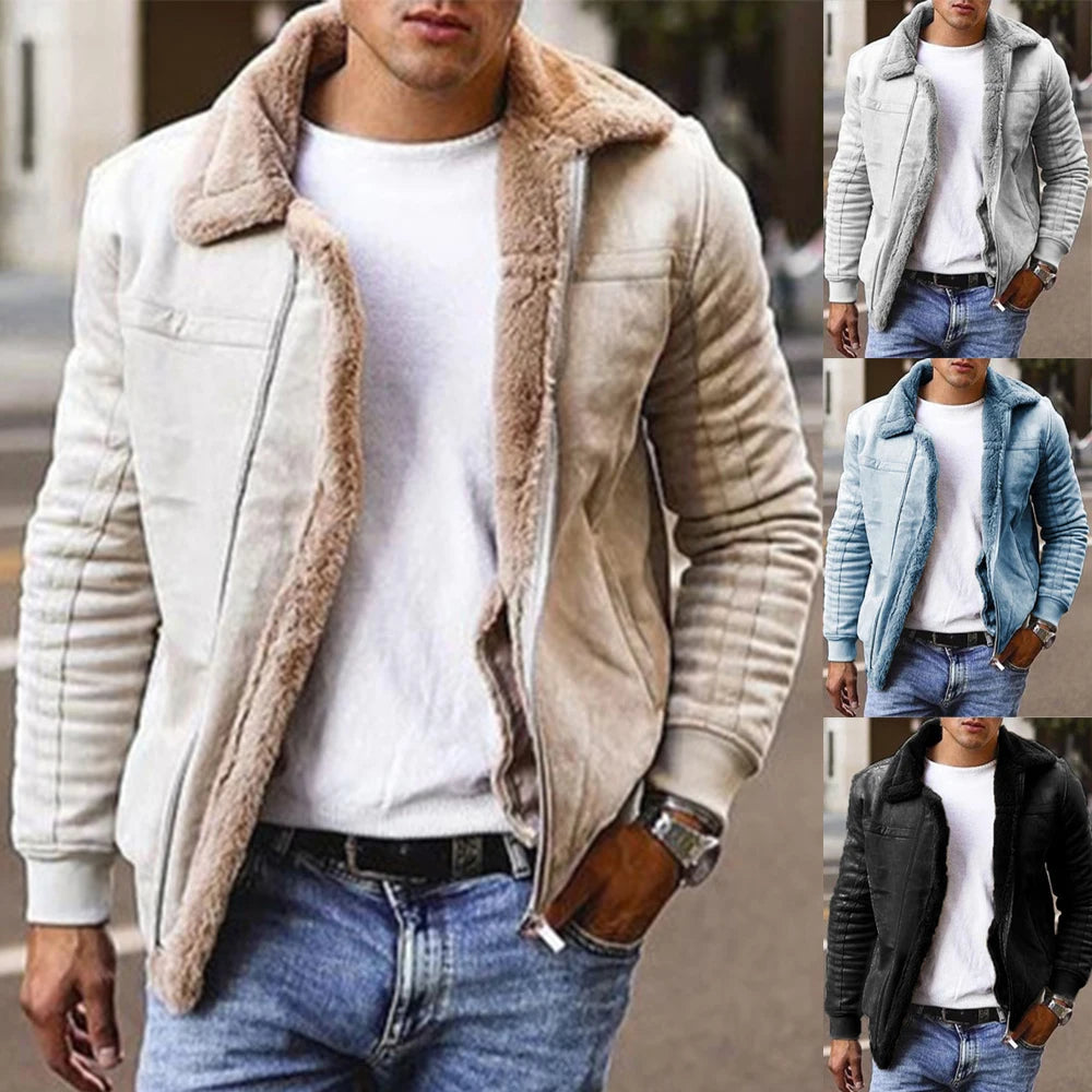 Men's Faux Fur All-In-One Top Autumn And Winter Fashion