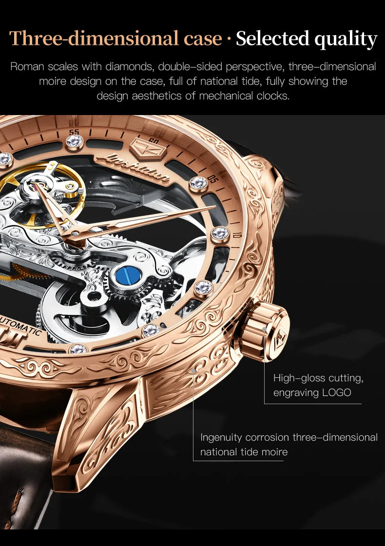 JSDUN Men Mechanical Watch Automatic Movement