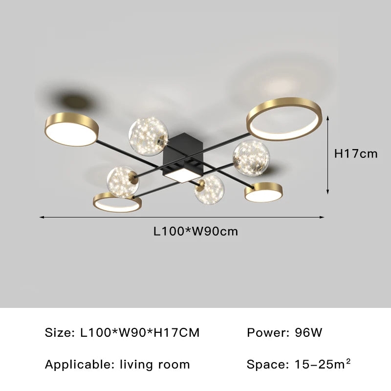 Modern Nordic Living Room Chandelier Led Smart Lights