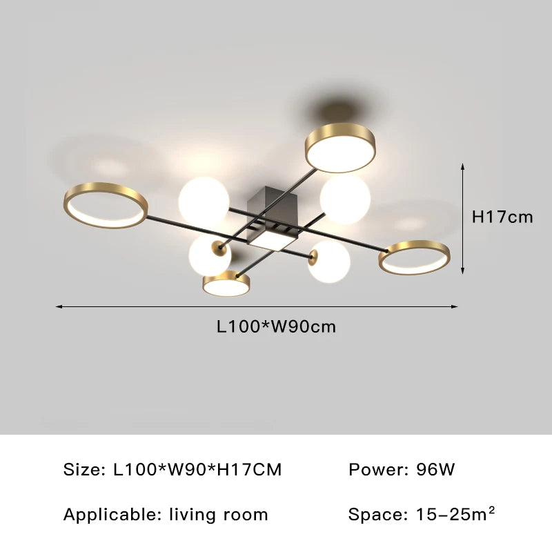 Modern Nordic Living Room Chandelier Led Smart Lights