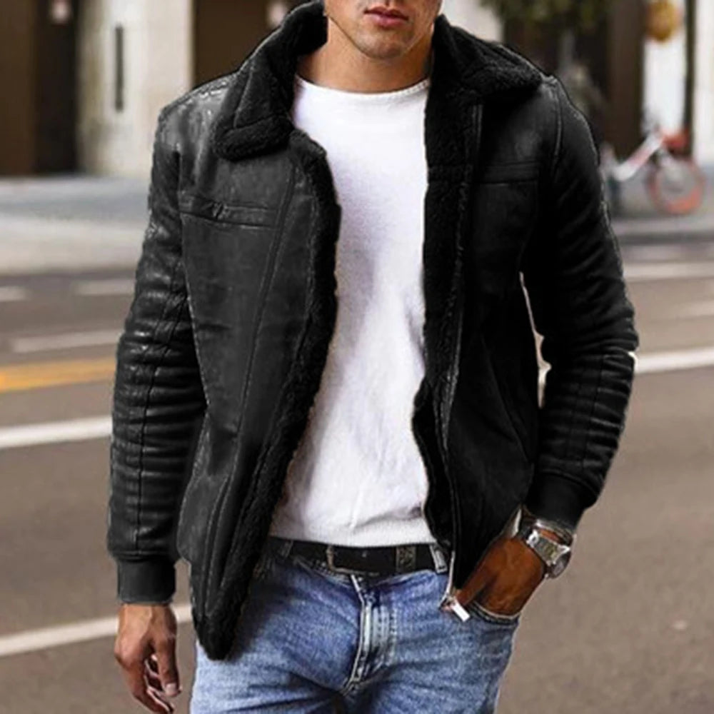 Men's Faux Fur All-In-One Top Autumn And Winter Fashion