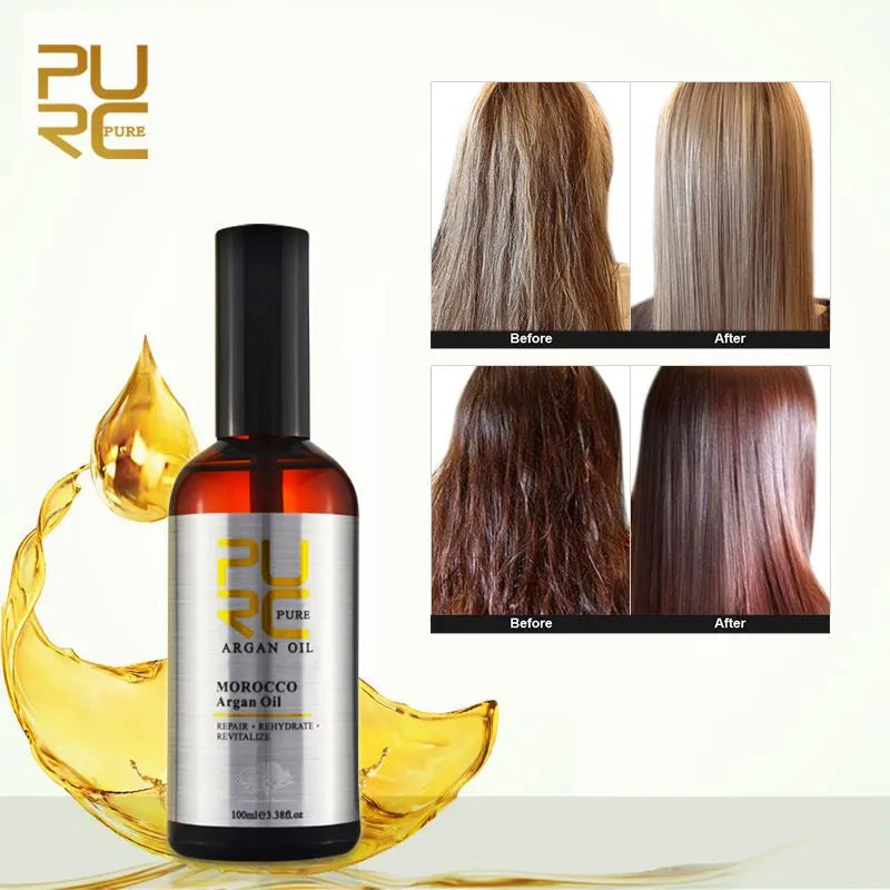 PURC Morocco Argan Oil Smoothing Soft Repair Frizz Dry Damaged Scalp Treatments Hair Care