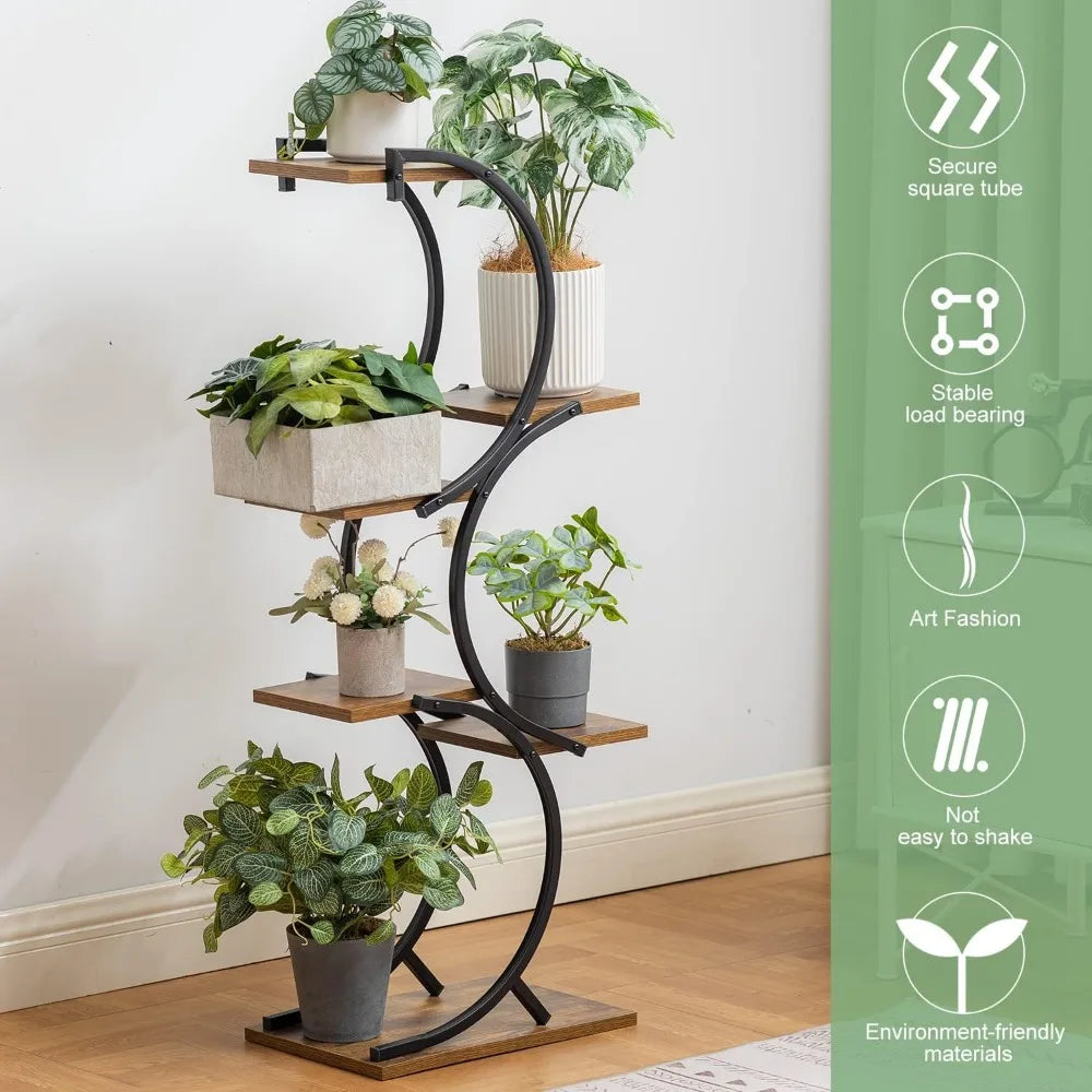 Plant Stand Indoor 6-Tier wrought iron Plant