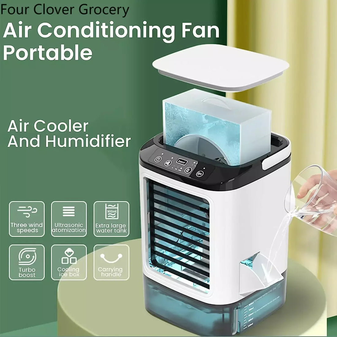 Air Conditioner Portable Fan Desktop Dual Spray