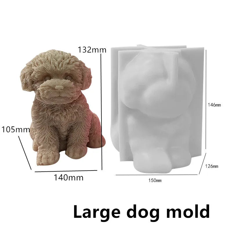 Large Dog Candle Mold Animal Teddy